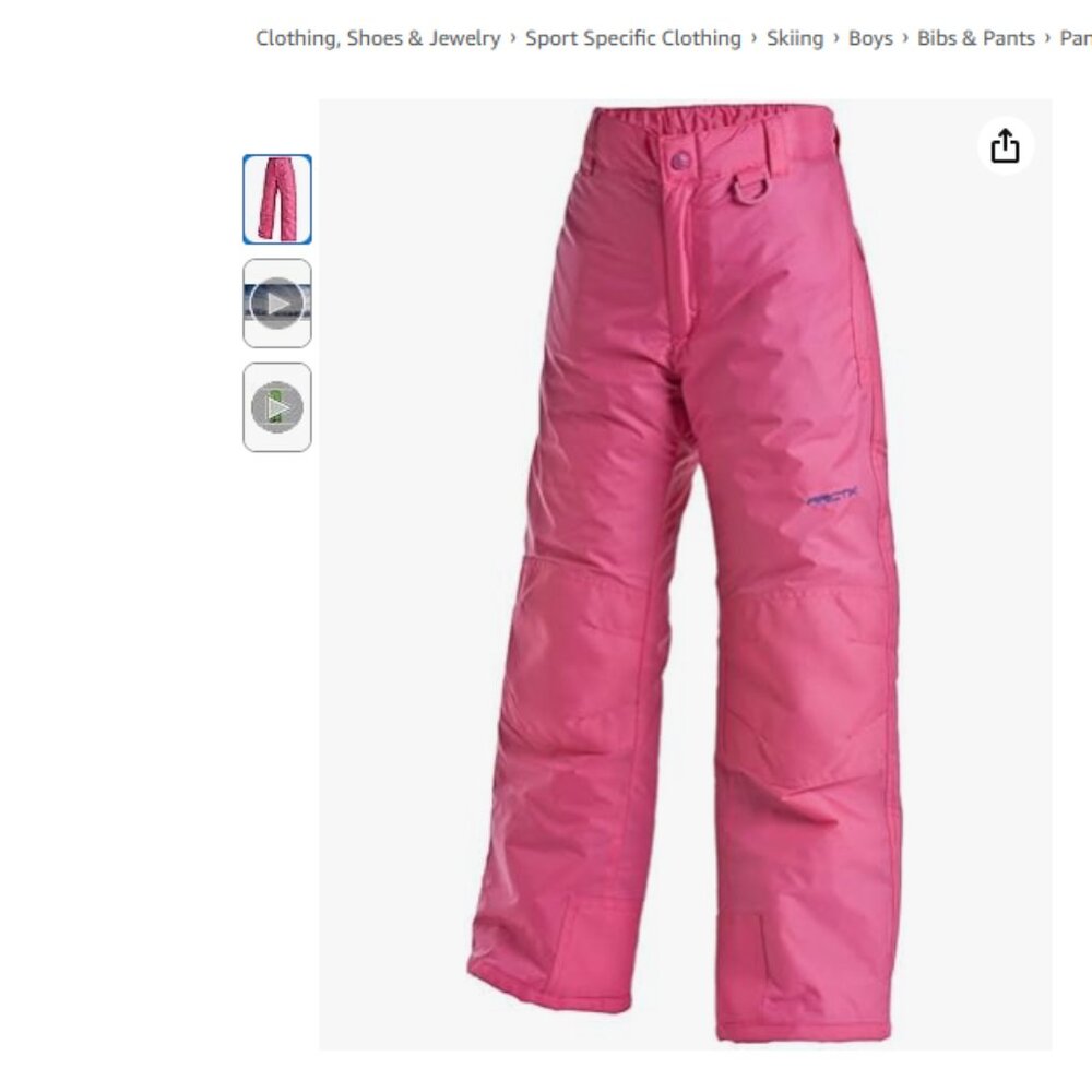 Arctix Kids Snow Pants with Reinforced Knees and Seat NWT XL (18/20)